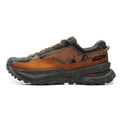 Li Ning CF Outdoor Hiking Shoes Comfortable Full Palm Anti-Slip Wear-Resistant Support Gripping Low-Top Unisex Hiking Shoes Brown Orange AHTU025-3