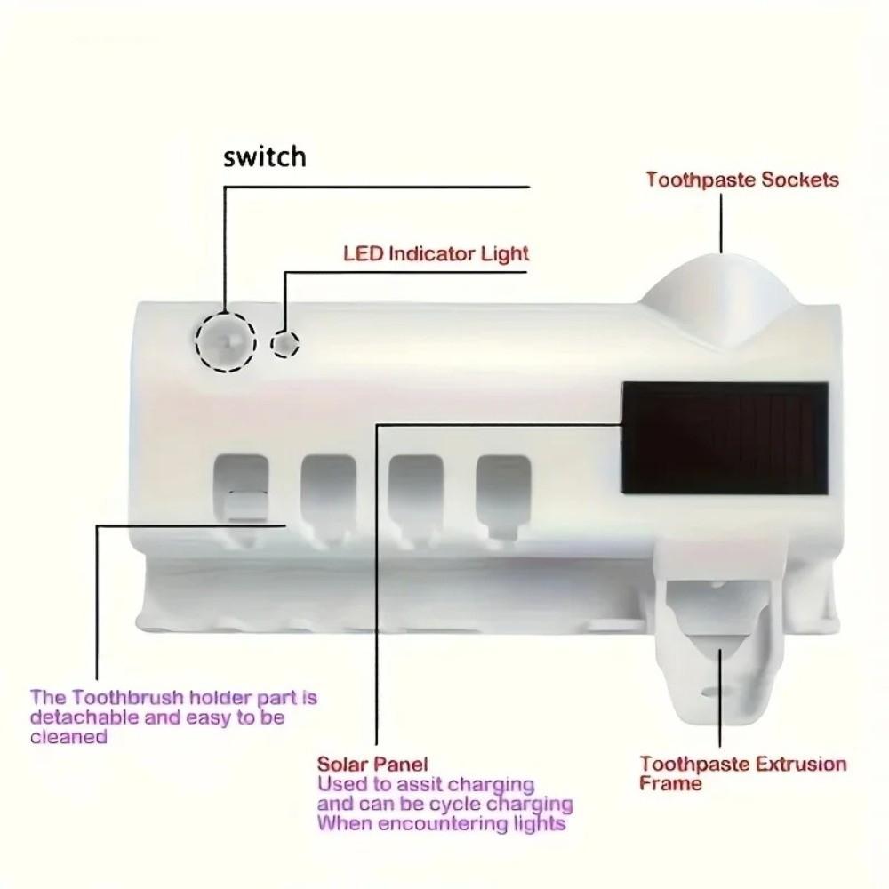 Infrared Sterilizing Automatic Toothpaste Dispenser USB Recharge Toothpaste Squeezer  Family
