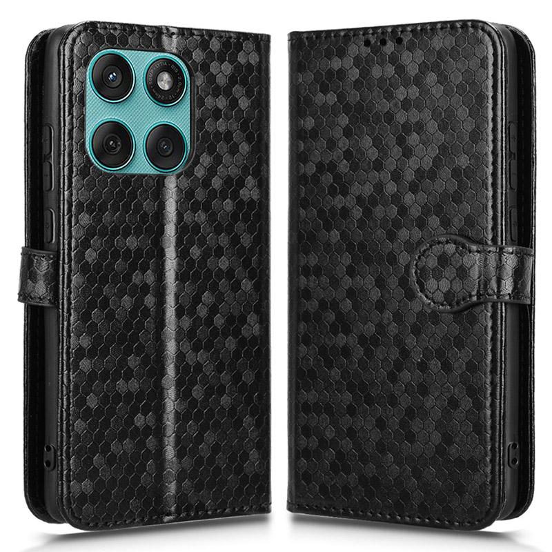 For Motorola Edge (2025) 5G Wallet Case Dot Pattern Imprint PU Leather Phone Cover