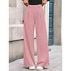 New Women's Casual Solid Color Wide Leg Straight Trousers, Comfortable Draping Pants For Autumn Winter