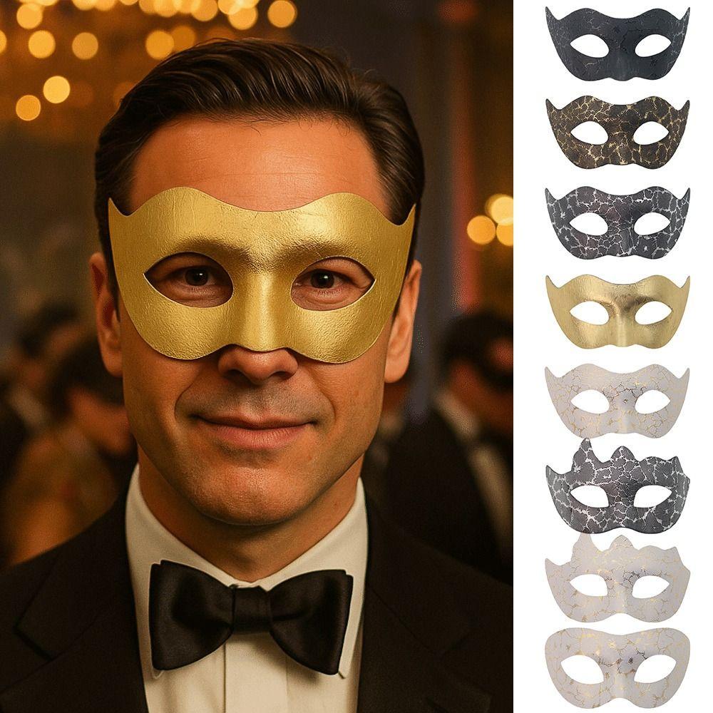 Vintage Plastic Masquerade Masks Crack Pattern 3 Styles Mardi Gras Masks Party Decoration Half Face Mask Festival Costume Party