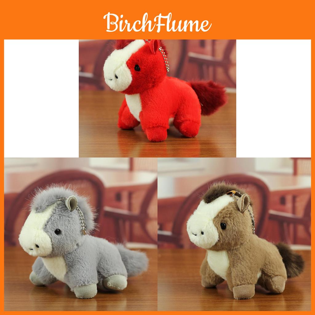 Plush Horse Pendant Keychain With Cute Embroidered Design For Bag Decoration