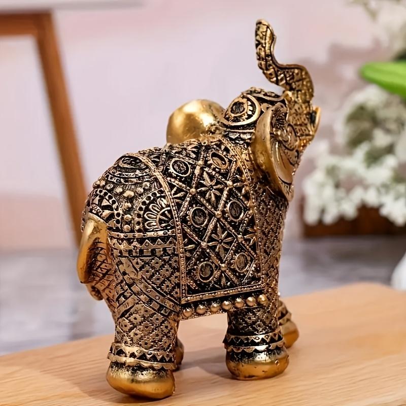 Attrazione Retrò Ricchezza Resina Elefante Scultura Fortunata Antica Artigianato per Casa Scrivania Ornamenti Giardino Esterno Bonsai Decorazione Regalo