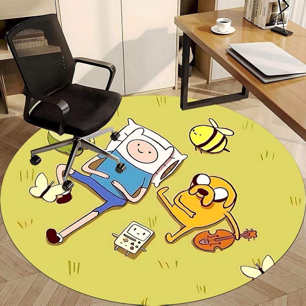 Adventure Time Characters Office Round Area Rug, Under Office Chairs Bedroom Living Room Home Decor, a1022378