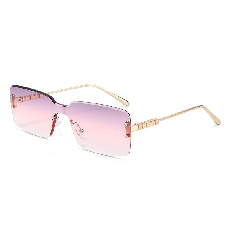 Metal Square Frameless Sunglasses For Men Women Outdoor Shades Anti UV Sun Glasses