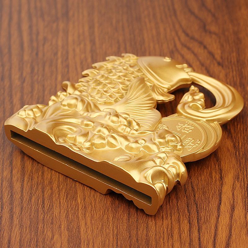 Sand gold Chinese carp leaps longmen golden arowana opens housewarming metal ornaments living room office decorations