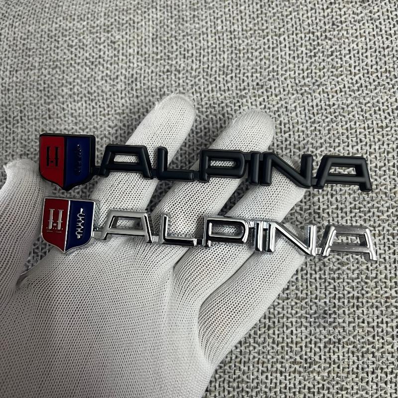 1pc Metal Emblen ALPINA Lettering Badge Durable Vehicle Accessory Enhances Aesthetics Compatible with Multiple Car Models Stylish and Practical