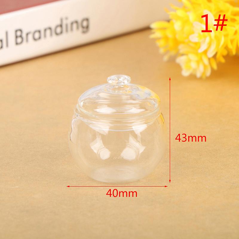 1:12 Scale Miniature Dollhouse Glass Canister Mini Cookies Candy Jar Bottle for OB11 Doll Kitchen Play Food Toy Accessories