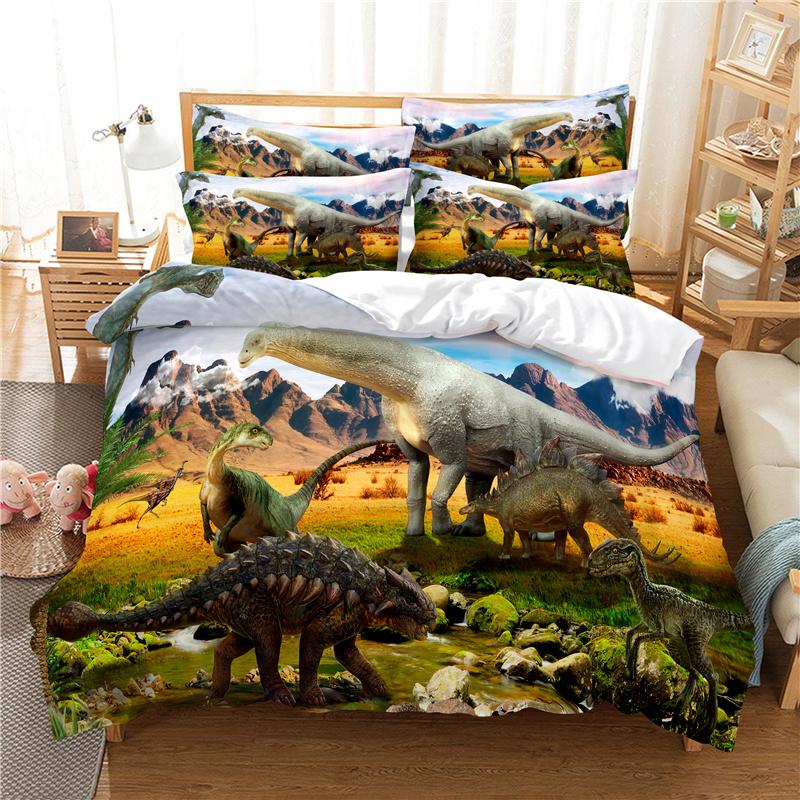 Jurassic Period Dinosaurs Duvet Cover Set For Kids,Super Soft,Comfortable Bedding Set,Home Textile,Boy Quilt Cover,Pillowcases