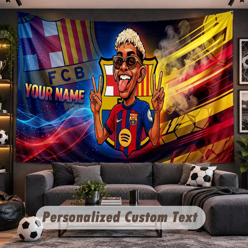 Wall Hanging Tapestry Custom NameLamine Yamal Pattern Personalized Printed Fabric Wall Decor