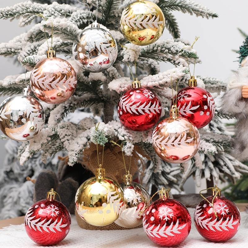 10 Box Christmas Tree Hanging Baubles Decoration Colorful Decorative Ornament Window and Door Ornament Party Supplies