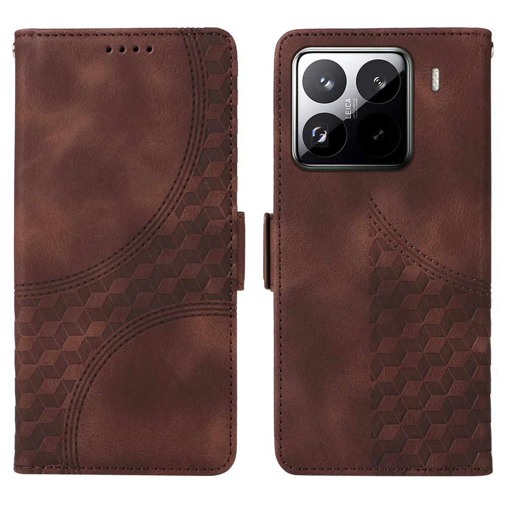 For Xiaomi 15 Pro Case PU Leather Phone Cover Rhombus Starry Imprinted