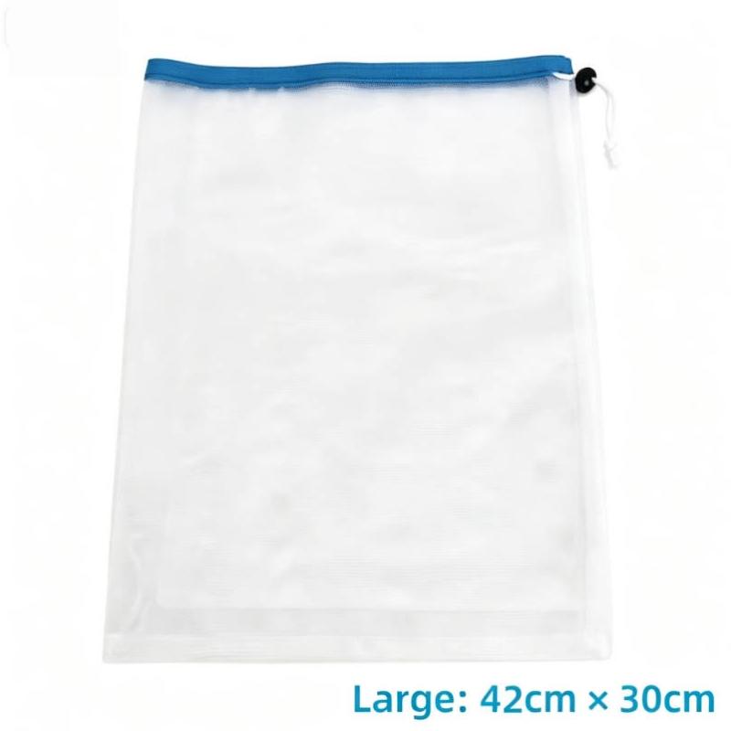 Mesh Drawstring Toy Storage Bags Reusable Washable Pouches for Kids Blocks Puzzle Fruits Vegetables Playroom Kitchen Organizer