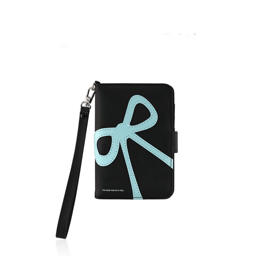 

Визитница ПУ Бант Сумка для паспорта Кошелек Хранение Визитница Портативный Зажим для паспорта Дорожные аксессуары чёрный