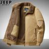 JEEP SPIRIT Men's Retro Pilot Lamb Wool Lined Cotton Jacket