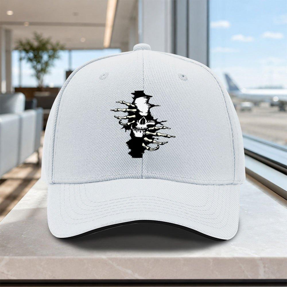 Adjustable Torn Skull Baseball Cap Lightweight Unisex Printed Hat for Outdoor Weddings Parties