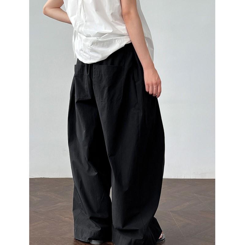 Johnature Casual Simple Versatile Pants Women Summer Thin Casual Trousers