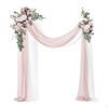 2Pcs Wedding Arch Flowers Chair Back Greenery Backdrop Decor Aisle
