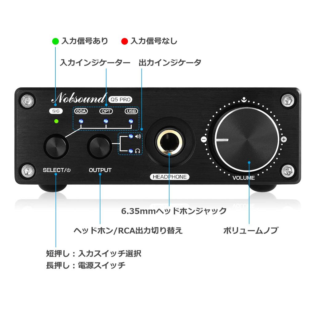 HiFi Dual ES9038Q2M USB DAC COAX OPT Digital to Analog Converter Headphone Amplifier