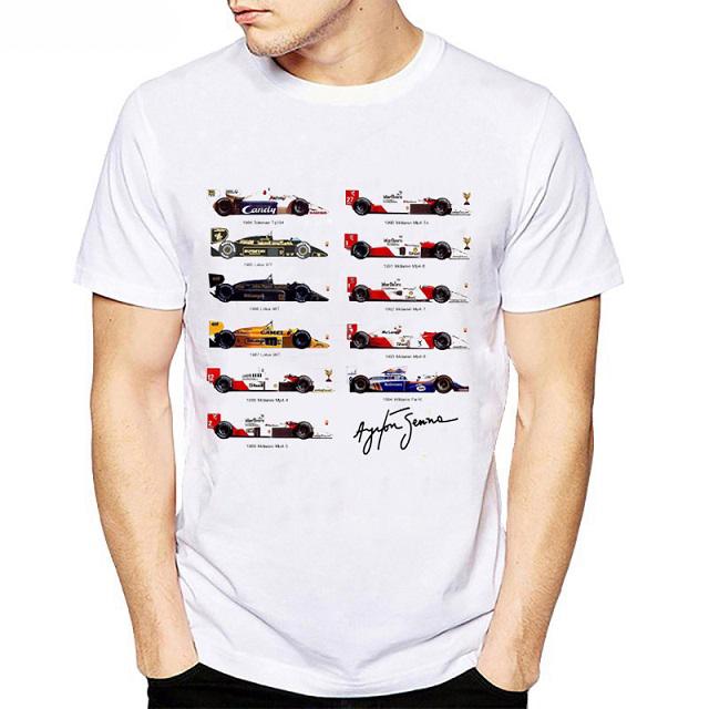 

All Ayrton Senna Sennacars Men T Shirt Fans Male Cool Tshirt Slim Fit White Fitness Casual Tops Tee Shirt Homme Camisa S