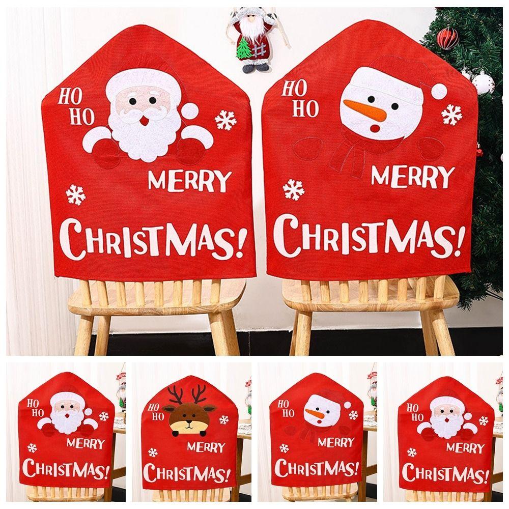 

Lightweight Dining Chair Slipcover Cartoon Christmas Seat Covers Ornaments Home Style 2