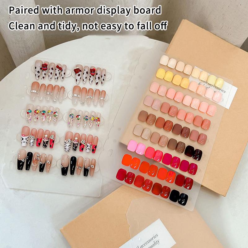 60/66Pcs Transparent Double Adhesive Tape False Nails Display Stand Glue Stickers Acrylic Practice Showing Bar Nail Art Tools