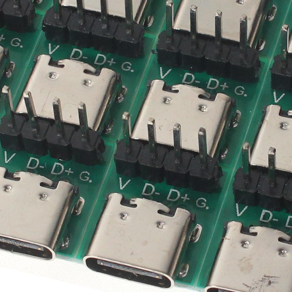 10PCS USB3.1 Type-C Test Board Kit- Female Connector Set - 16P 2.54mm PCB Converter for High-Current Power Supply Adapters