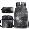 Multi-color blank backpack three-piece set Student Oxford cloth backpack + shoulder bag + pencil case three-piece set