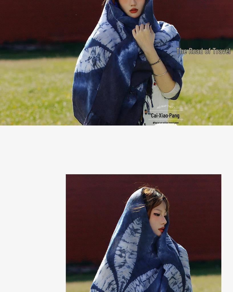 Ethnic Yunnan Dali Photo Shawl: Northwest Desert Scarf & Outerwear
