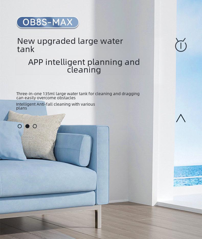 Smarter Haushalts-Saug- und Wischroboter mit automatischem Wassertank und App-Steuerung