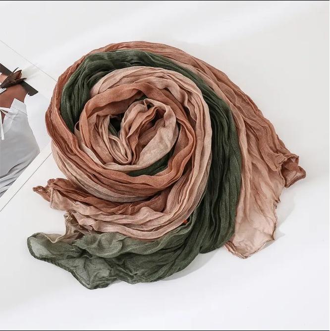 Women's Elegant Multicolor Gradient Scarf Soft Lightweight Breathable Sacrf Spring/Fall/Winter Bohemian Style Accessory