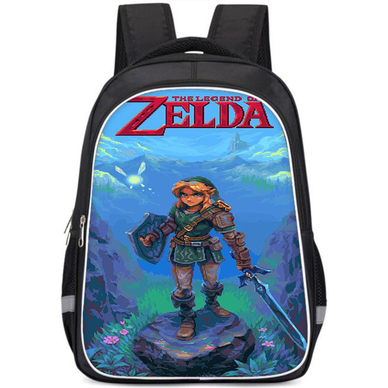 Ruime rugzak met Zelda-thema voor kinderen, lichtgewicht en ergonomische schooltas
