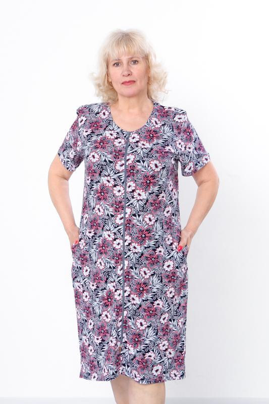 Damen Atmungsaktiver Sommer-Bademantel – Weiche Baumwolle Kulir mit durchgehendem Reißverschluss & Schicken Prints, Alltagskomfort, Sommer, 8205-002 HC