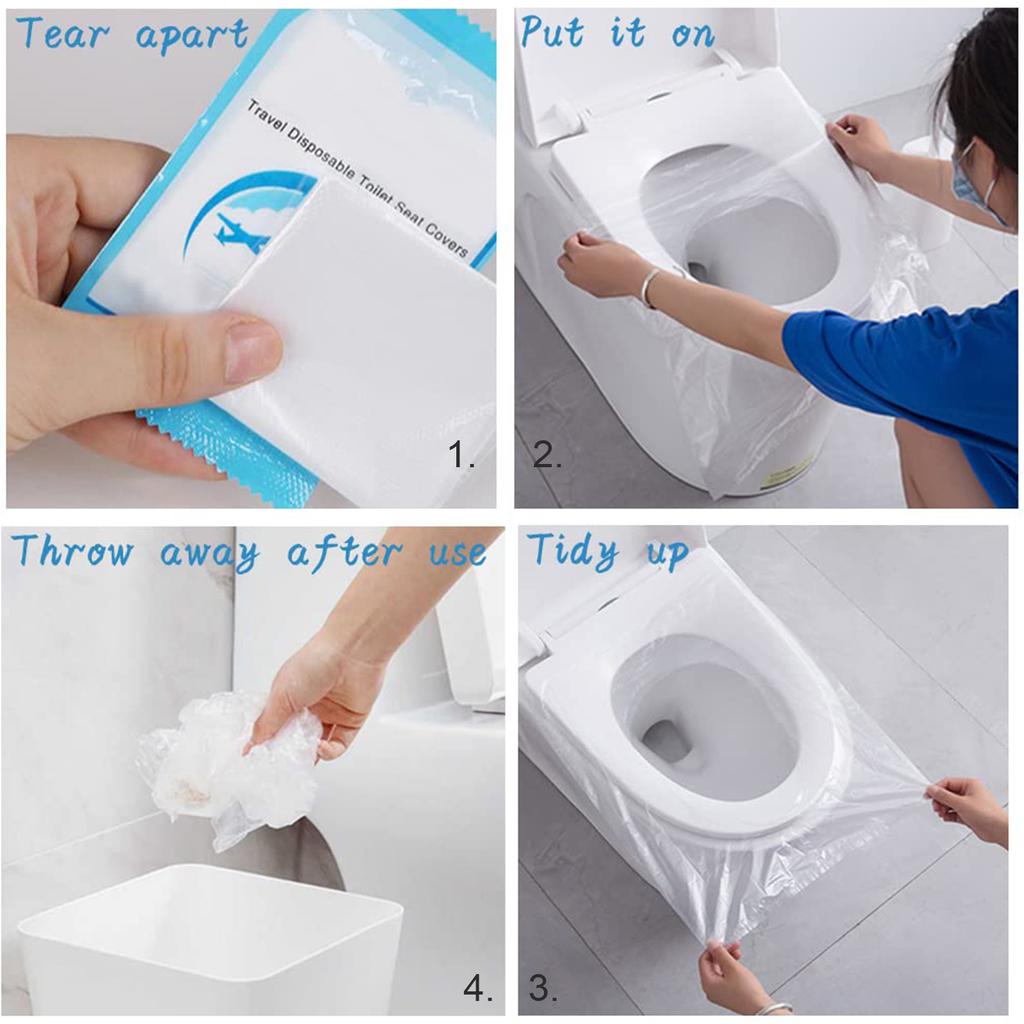 50 PCS Travel Disposable Toilet Seat Cover Waterproof Portable WC Pad Toilet Mat For Baby Pregnant Mom Independent Packing