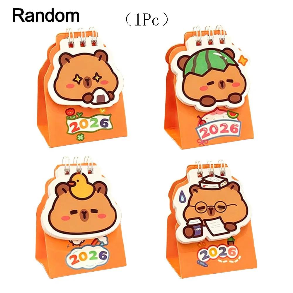 Simple Mini 2026 Desk Calendar Coil Binding Cartoon Desktop Calendar Santa Claus Schedule Planner Desktop Decoration