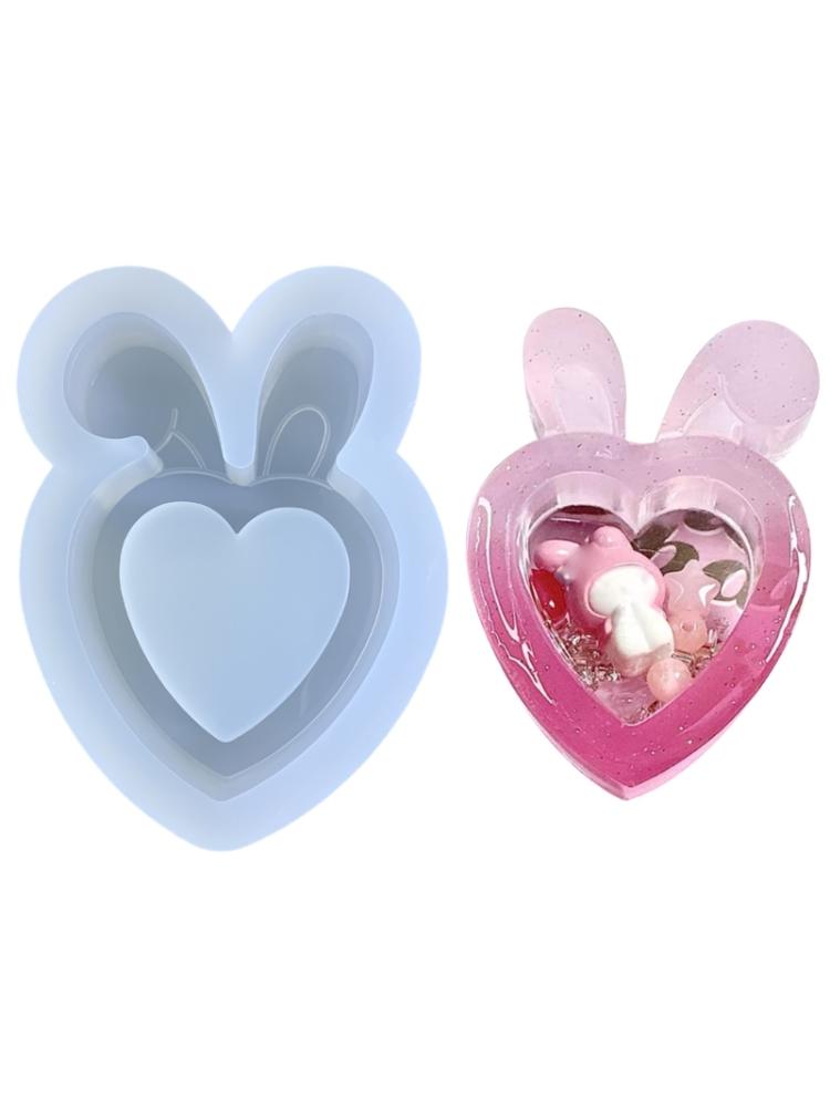 Geometry Little  Ears Ornament Silicone Epoxy Resin Mold  Keychain Pendant Jewelry for Bag Decorations Craft