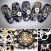1Box Nail Riveting Metal Gear Machinery Nail Ornament Gold/Silver Charms Rivet Metallic Nail Art Punk Spikes Studs Tip Decor
