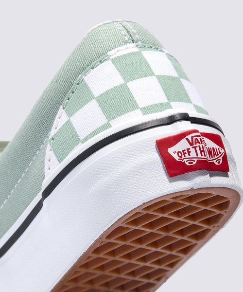 Vans VANS Classic Slip-On - (Teoria culorii) Gri Checked Măsliniu VN000D6YEMW1 [Expediat din Coreea] 100% Autentic