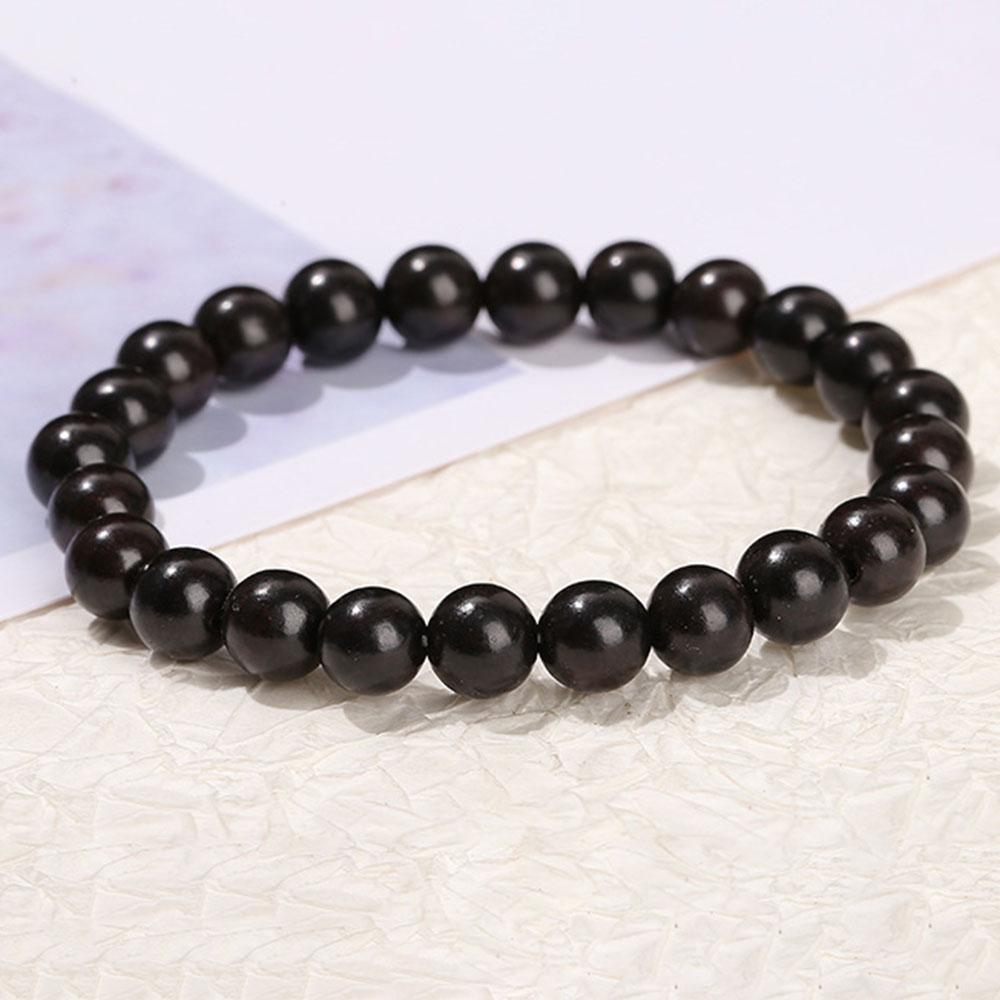 8mm Wooden Beads Bracelet Vintage Natural Wood Meditation Elastic Bracelets Women Healing Balance Ethnic Style Jewelry