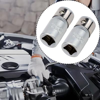 2pc Socket Adapter 1/4inch Square Drive To 1/4Hex Adaptor Socket Screwdriver Bits Converter Sleeve Head Adapter 25mm Repair Tool