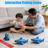 1 Set Kids Fishing Board Game Kit with 2 Rods 6 Retractable Fishes Penalty Wheel Toddlers Boys Girls Educational Multi-player Interactive Fishing Toy
