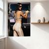 Sexy Woman Wet Dark Curly Hair Bikini Car Wash Scene Purple Jeep Wrangler Metal Tin Sign for Home Bar Wall Decor Vintage Metal P