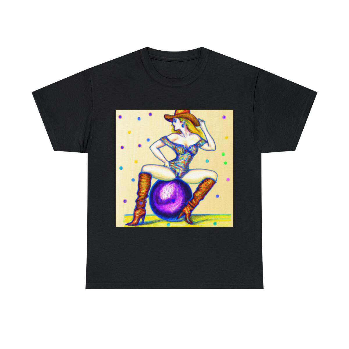Vintage Style Disco Cowgirl Western T Shirt Unisex Adult Art Tee Cowboy Country S разноцветный
