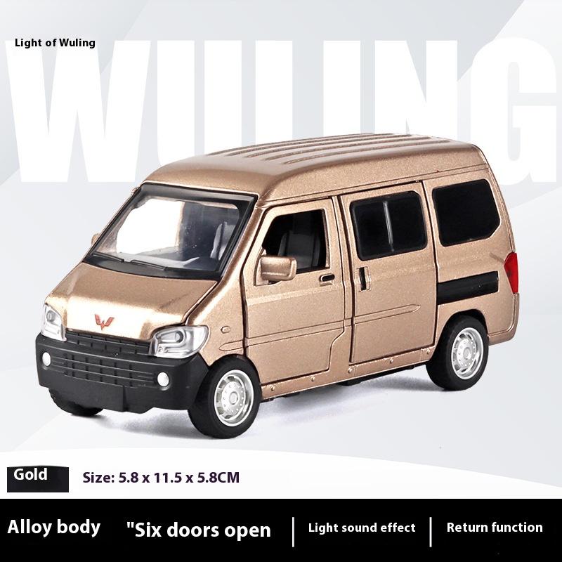 1:32 Wuling Rongguang Van MPV Legierung Auto Diecast Metallmodell Sound & Licht Spielzeug Miniaturmodell Ornamente Trendiges Geschenk für Kinder