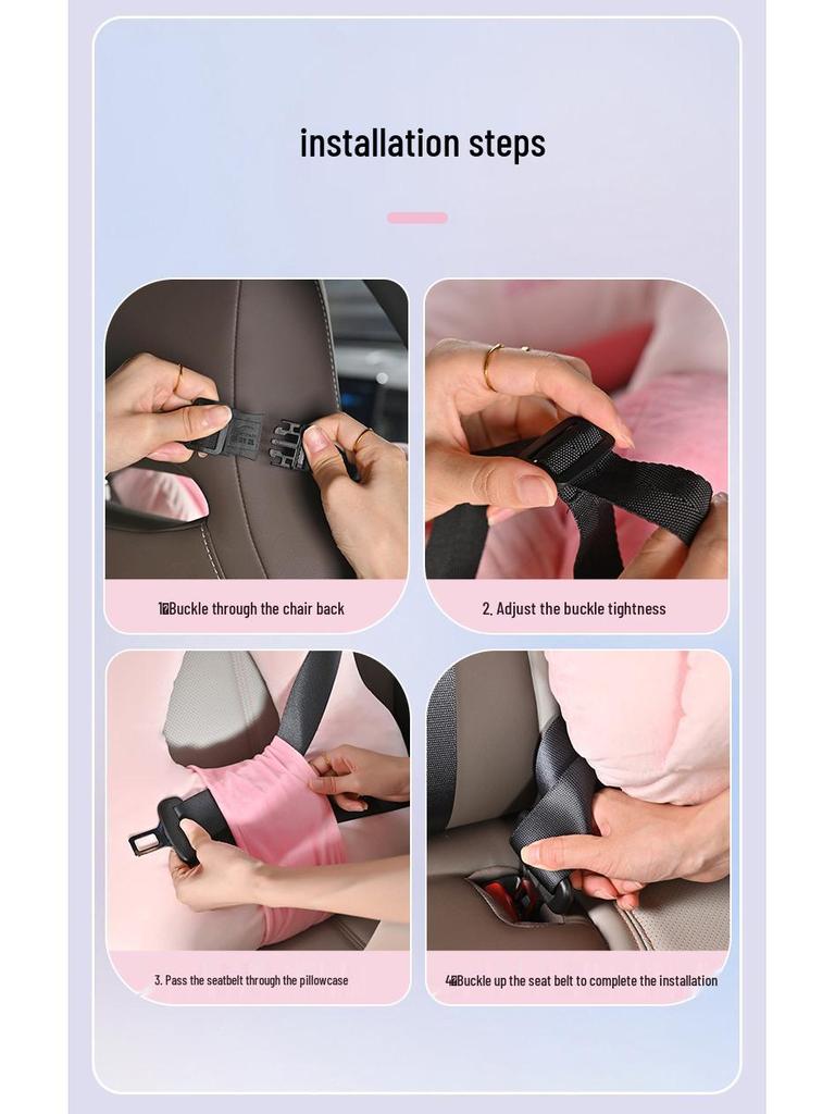 Oreiller de Repose-Tête de Voiture Dessin Animé Aichewu pour Enfants - Aide au Sommeil Mignon pour Enfants