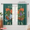 2pcs 2D Flat Printing Scene Curtain Happiness Plants Gardening Butterflies Polyester Without Electricity Birthday Party Perfect