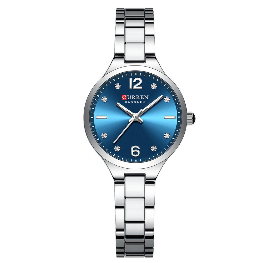 CURREN Reloj Elegante para Mujer Acero Inoxidable Casual Moda Esfera Digital Relojes para Damas Reloj de Pulsera de Cuarzo Reloj Mujer Reloj para Niñas