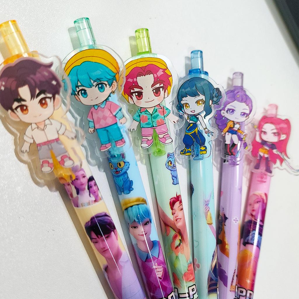 New K-POP Devil Hunter Black 0.5mm gel Pen Acrylic Patch Anime Cute Value Student Stationery Gift