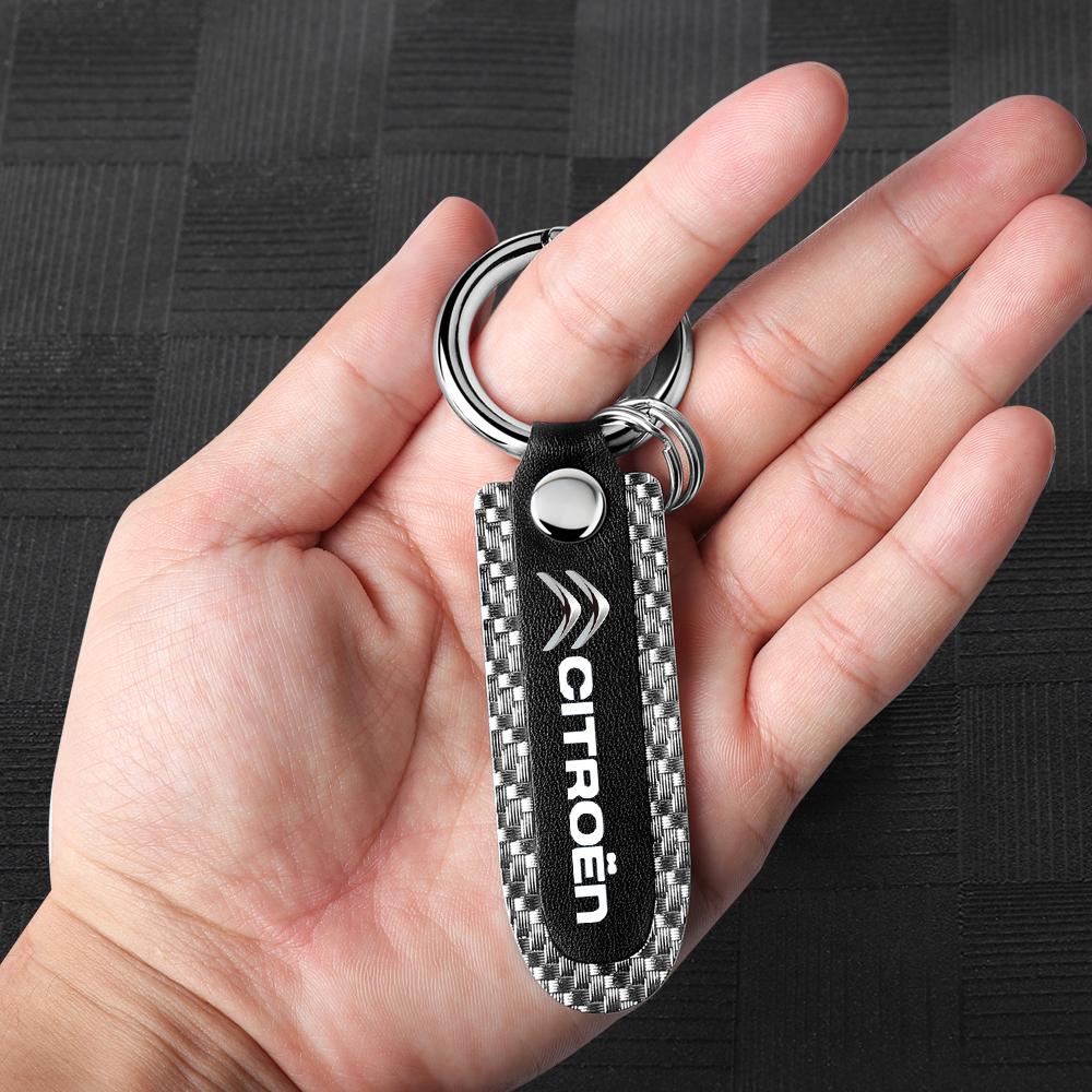 Metal/Leather Keychain Hand-Woven Key Rope Key Ring Key Holder For Citroen C1 C2 C3 C4 Saxo C4L C5 C6 C8 Xsara Picasso Berlingo