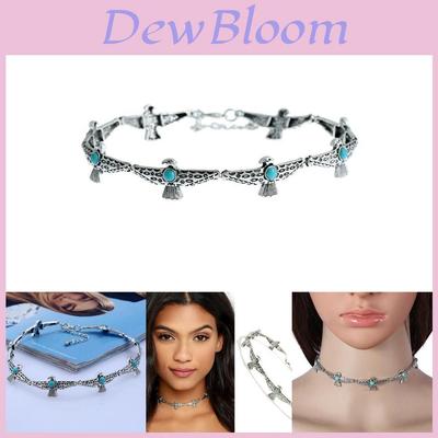 Zigeuner Boheemse Geometrische Ketting Met Vogelontwerp Kunstmatige Turkoois Decoratie Voor Vrouwen Mode Sieraden